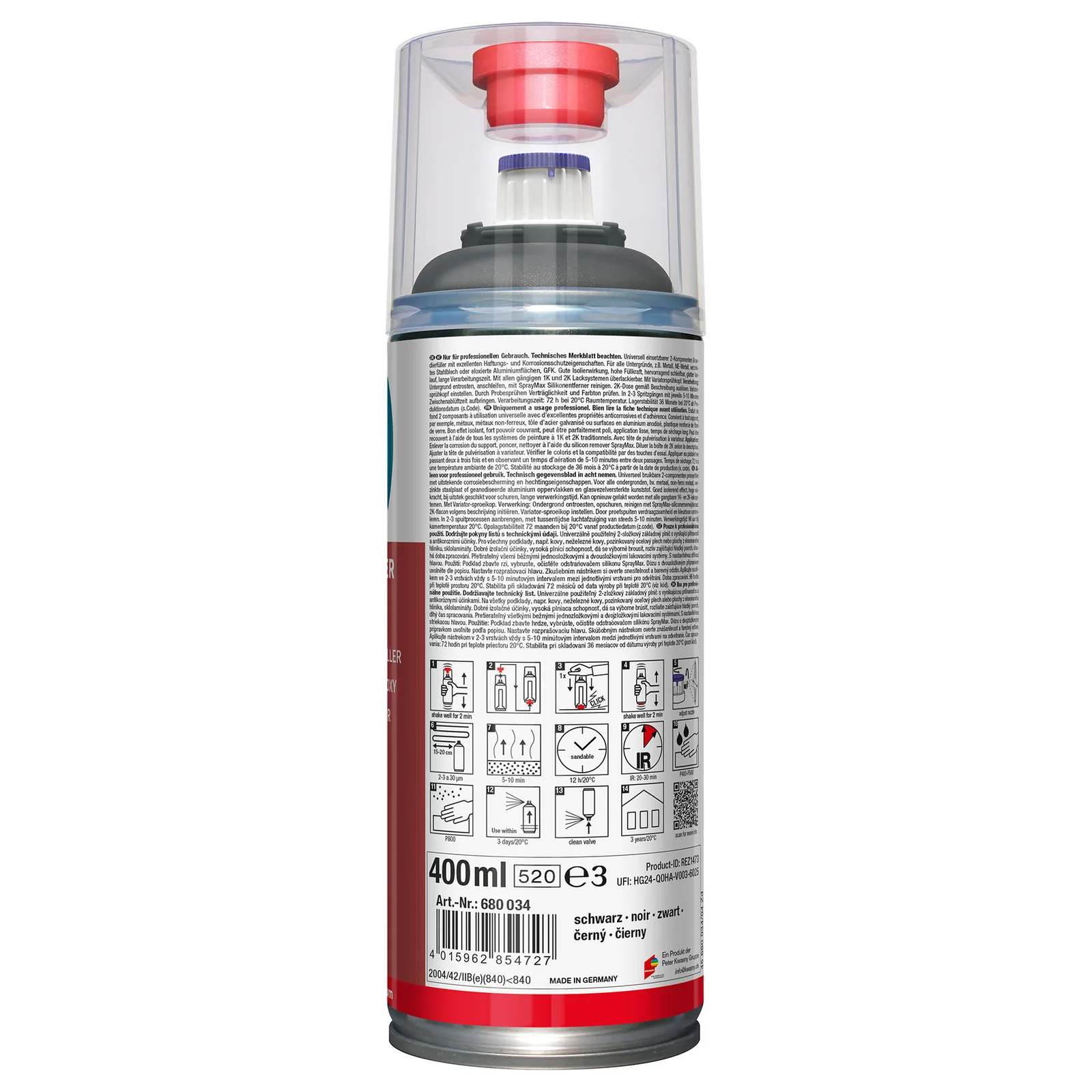 SprayMax Epoxy Primer Black - back label
