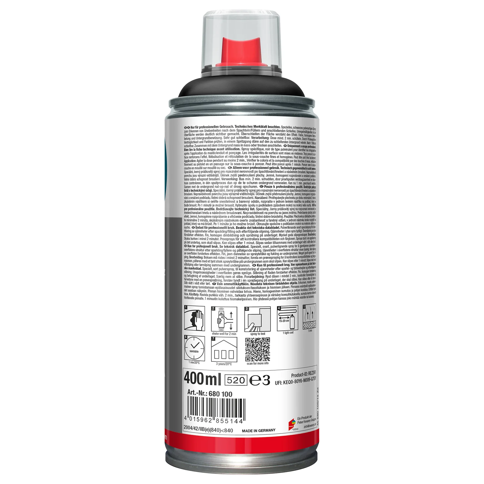SprayMax Check paint Black - back label